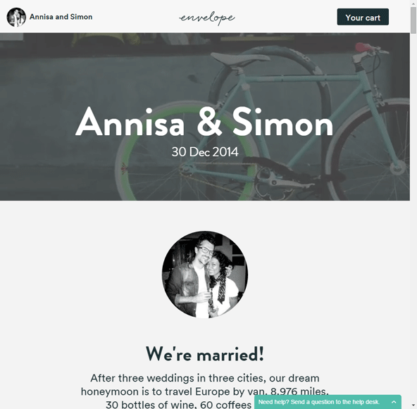 結婚式案内サイトのファーストビュー。