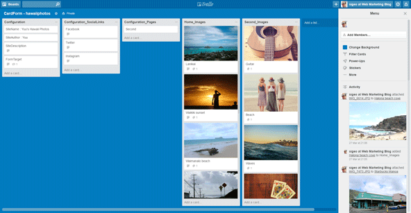 タスク管理ツール「Trello」でサイトの情報を編集します。