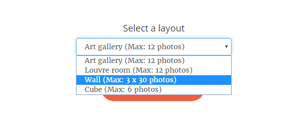 写真の数や表示レイアウトから選べる。